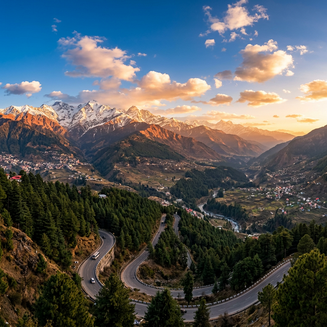 Stunning view of Shimla Manali Himalayan mountains